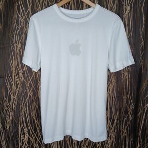 Apple T-Shirt Mens Small White Short Sleeve Cotton Employee Uniform Tee